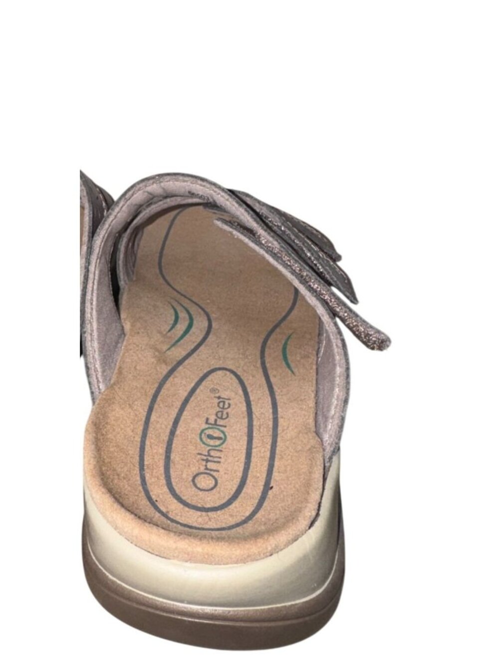 Orthofeet Womens Bronze Adjustable Strap Sandals Size 8 Wide Comfort Slip-On Sho - Picture 4 of 5